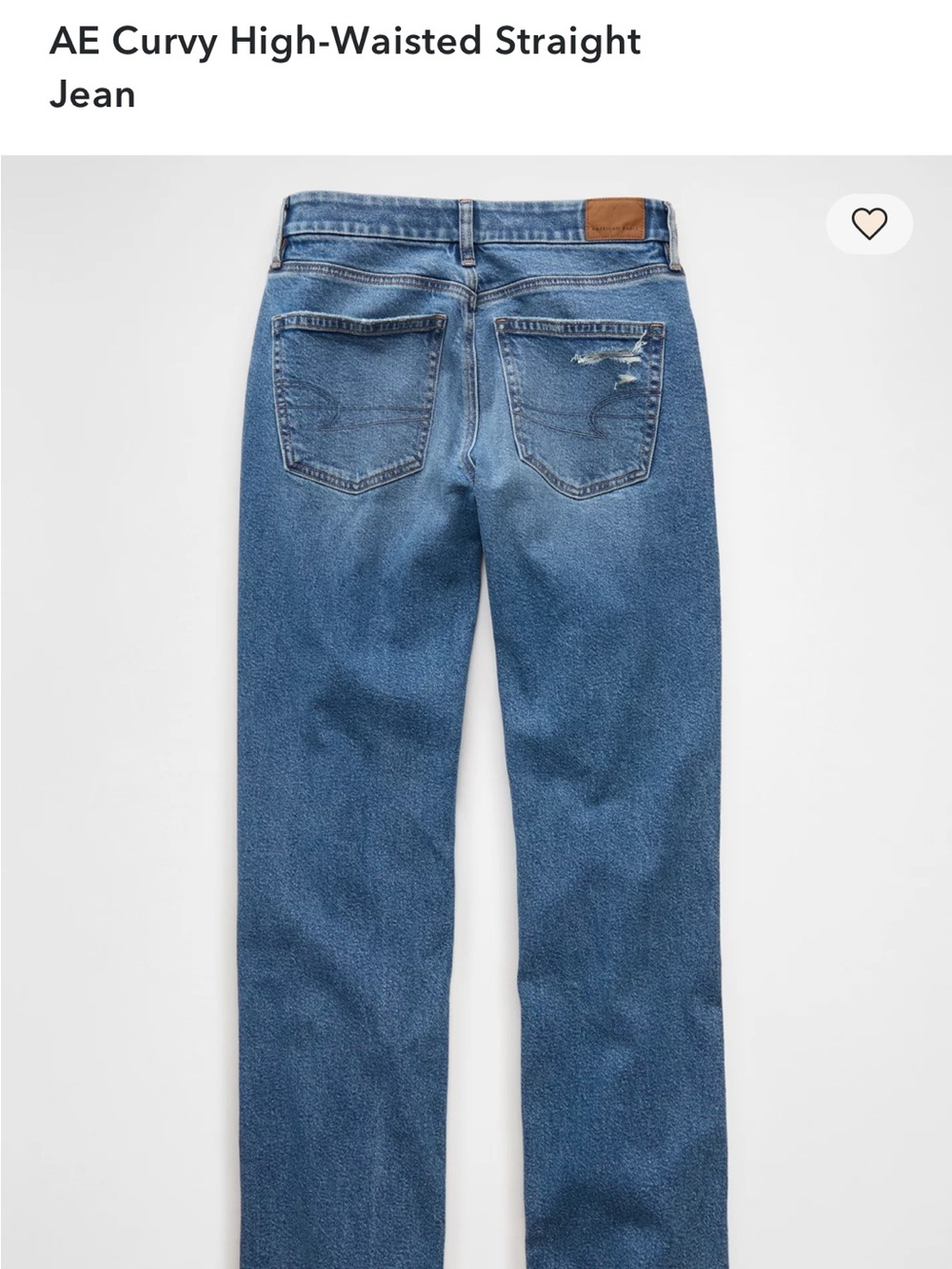 American Eagle Outfitters Curvy High-Waisted Straight Jeans - Medium Blue